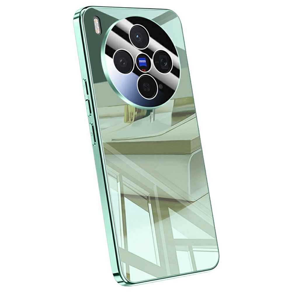 For vivo X300 5G Case Electroplating PC Phone Back Cover with Camera Lens Protector - Light Cyan