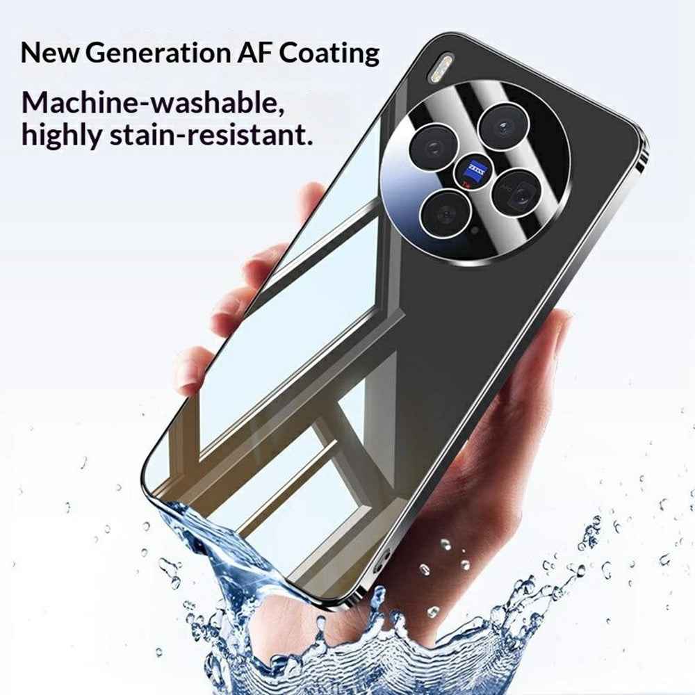 For vivo X300 5G Case Electroplating PC Phone Back Cover with Camera Lens Protector - Light Cyan