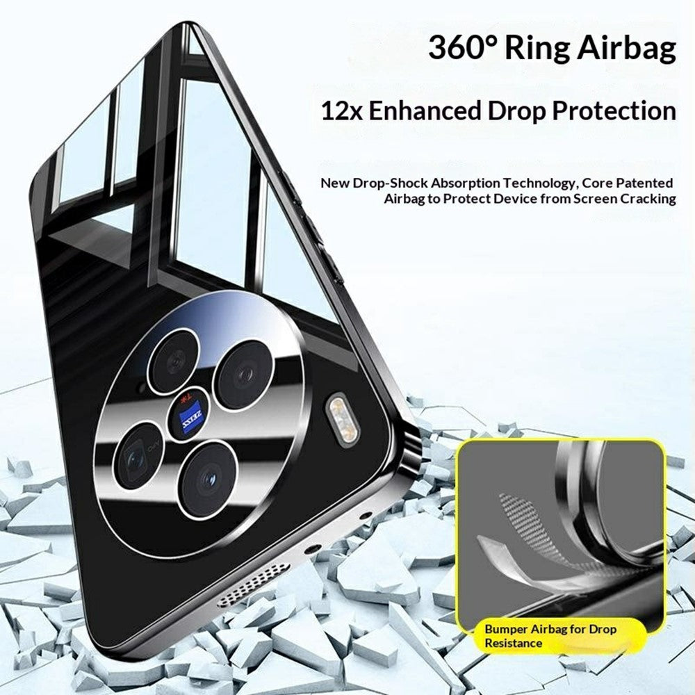 For vivo X300 5G Case Electroplating PC Phone Back Cover with Camera Lens Protector - Light Cyan