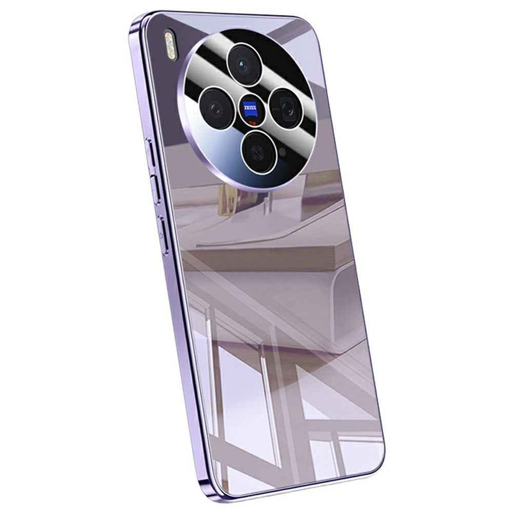 For vivo X300 5G Case Electroplating PC Phone Back Cover with Camera Lens Protector - Purple