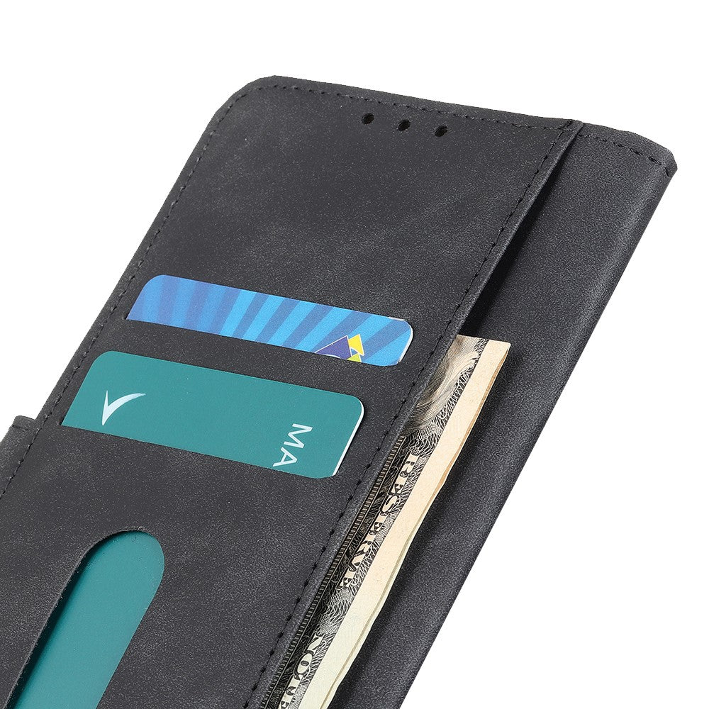 KHAZNEH For Motorola Edge 70 5G Case PU Leather Retro Texture Phone Cover - Black