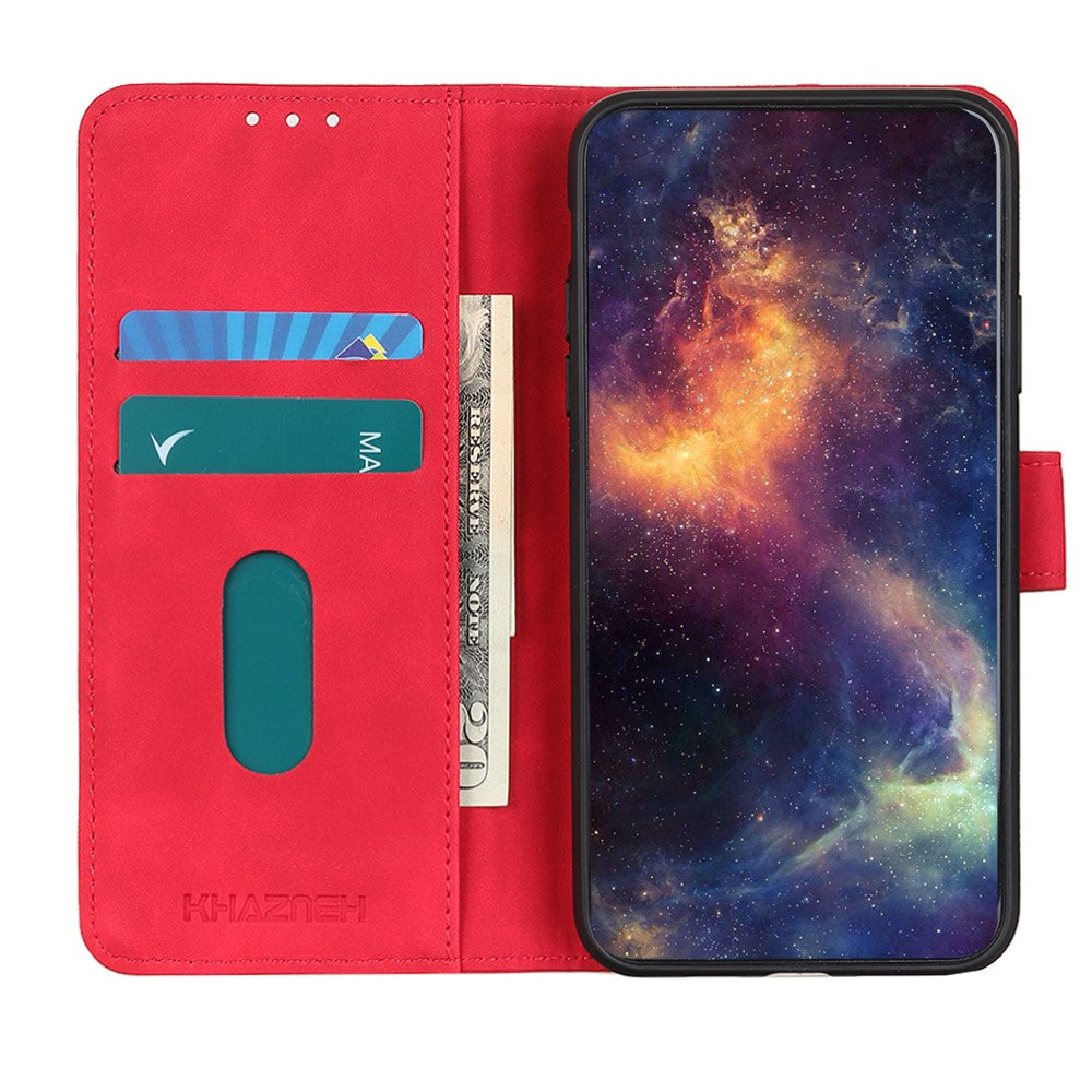 KHAZNEH For Motorola Edge 70 5G Case PU Leather Retro Texture Phone Cover - Red