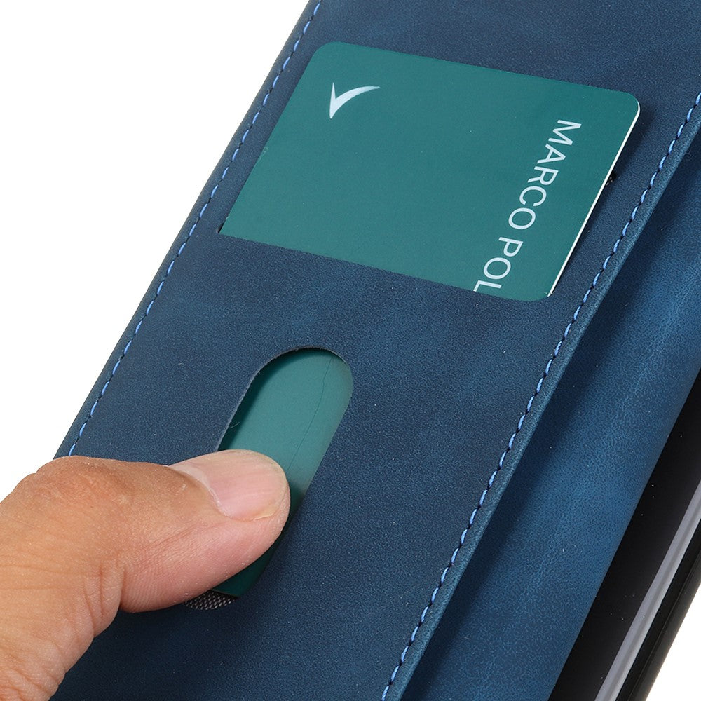KHAZNEH For Motorola Edge 70 5G Case PU Leather Retro Texture Phone Cover - Blue