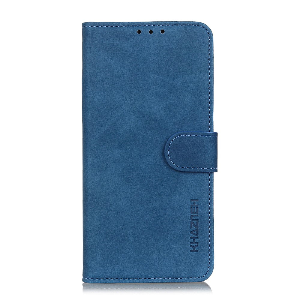 KHAZNEH For Motorola Edge 70 5G Case PU Leather Retro Texture Phone Cover - Blue