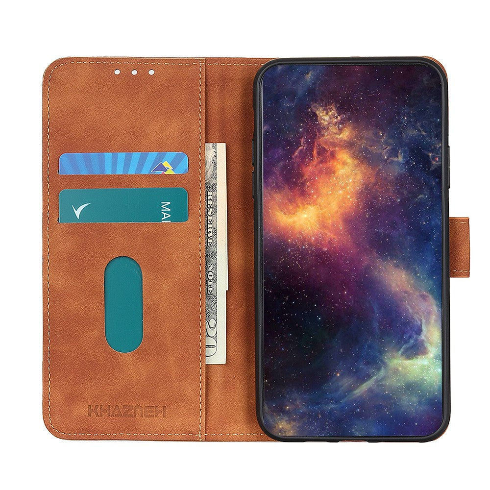 KHAZNEH For Motorola Edge 70 5G Case PU Leather Retro Texture Phone Cover - Brown
