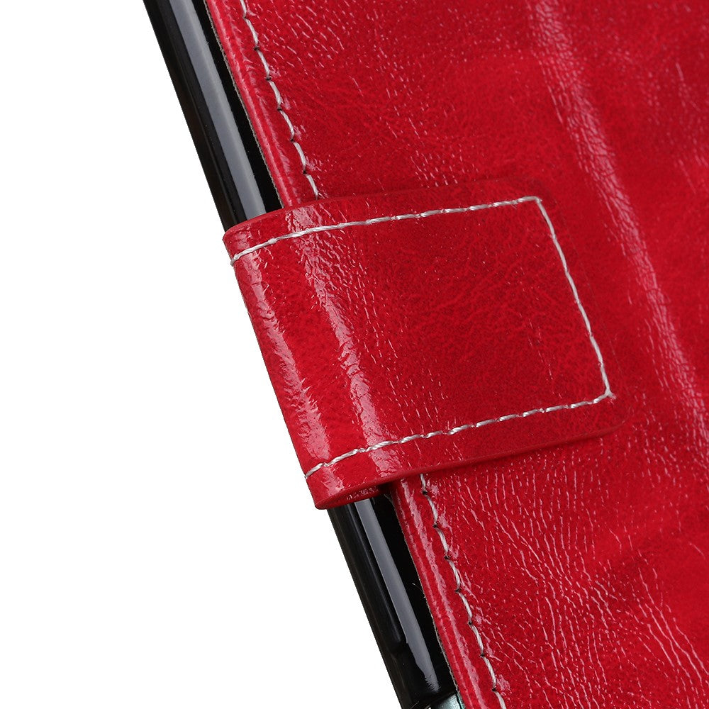 For Motorola Edge 70 5G Case Wallet Leather Phone Cover Crazy Horse Texture - Red