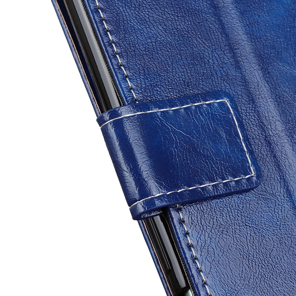 For Motorola Edge 70 5G Case Wallet Leather Phone Cover Crazy Horse Texture - Blue