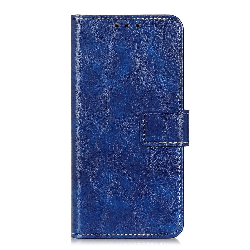 For Motorola Edge 70 5G Case Wallet Leather Phone Cover Crazy Horse Texture - Blue