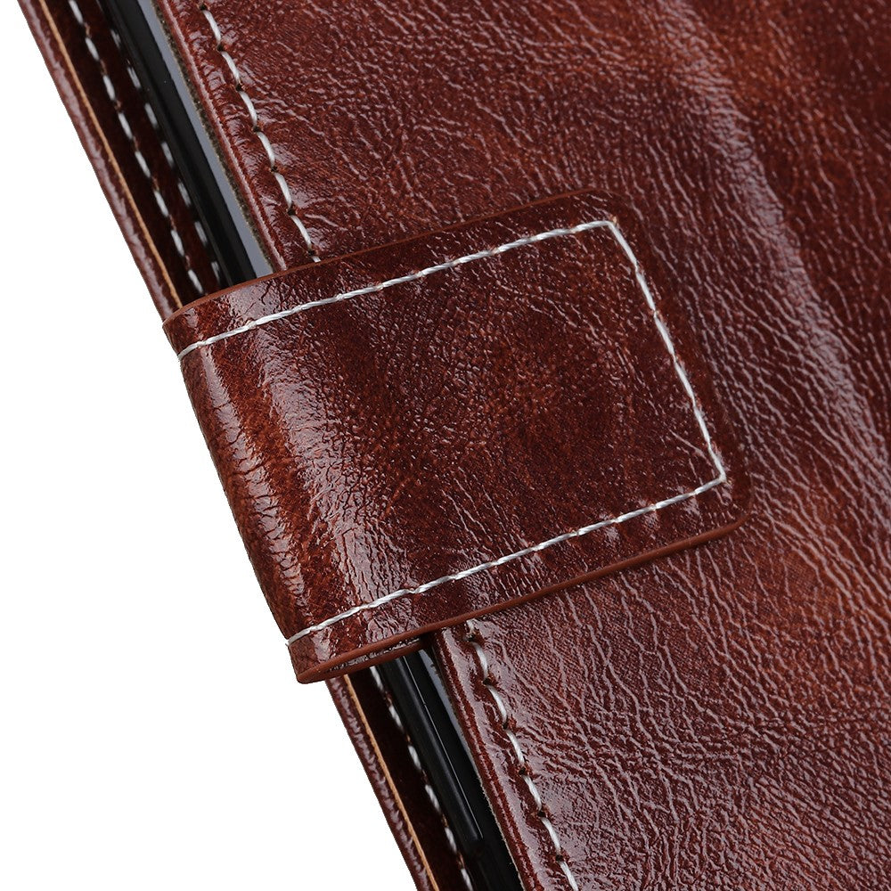 For Motorola Edge 70 5G Case Wallet Leather Phone Cover Crazy Horse Texture - Brown
