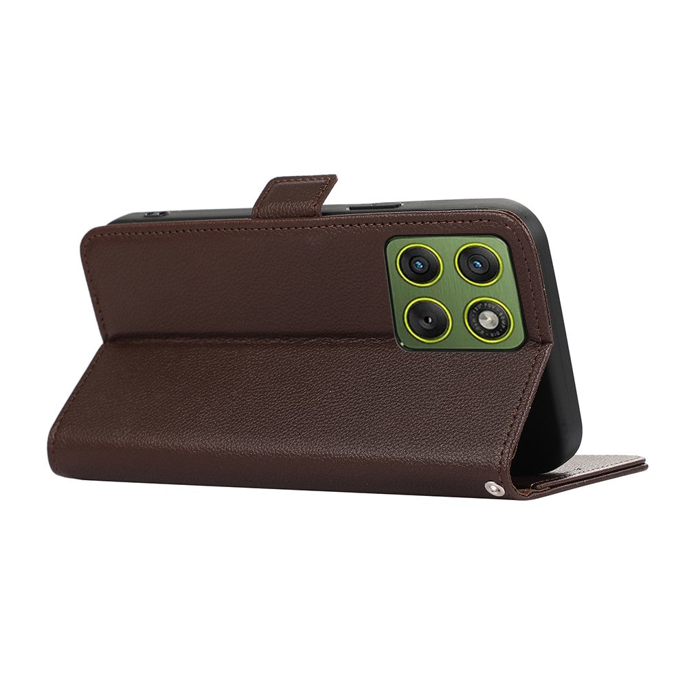 ABEEL For Motorola Edge 70 5G Case Litchi Texture Leather RFID Blocking Phone Cover - Brown