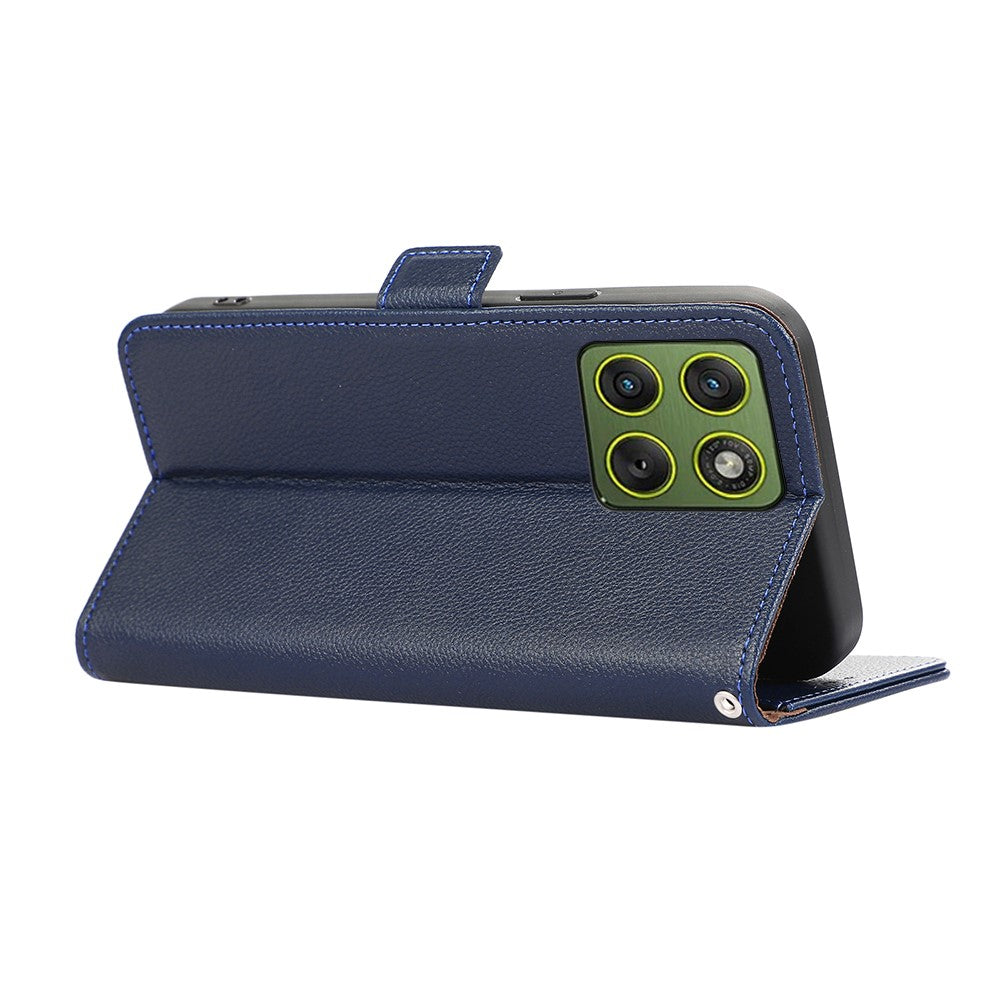 ABEEL For Motorola Edge 70 5G Case Litchi Texture Leather RFID Blocking Phone Cover - Blue