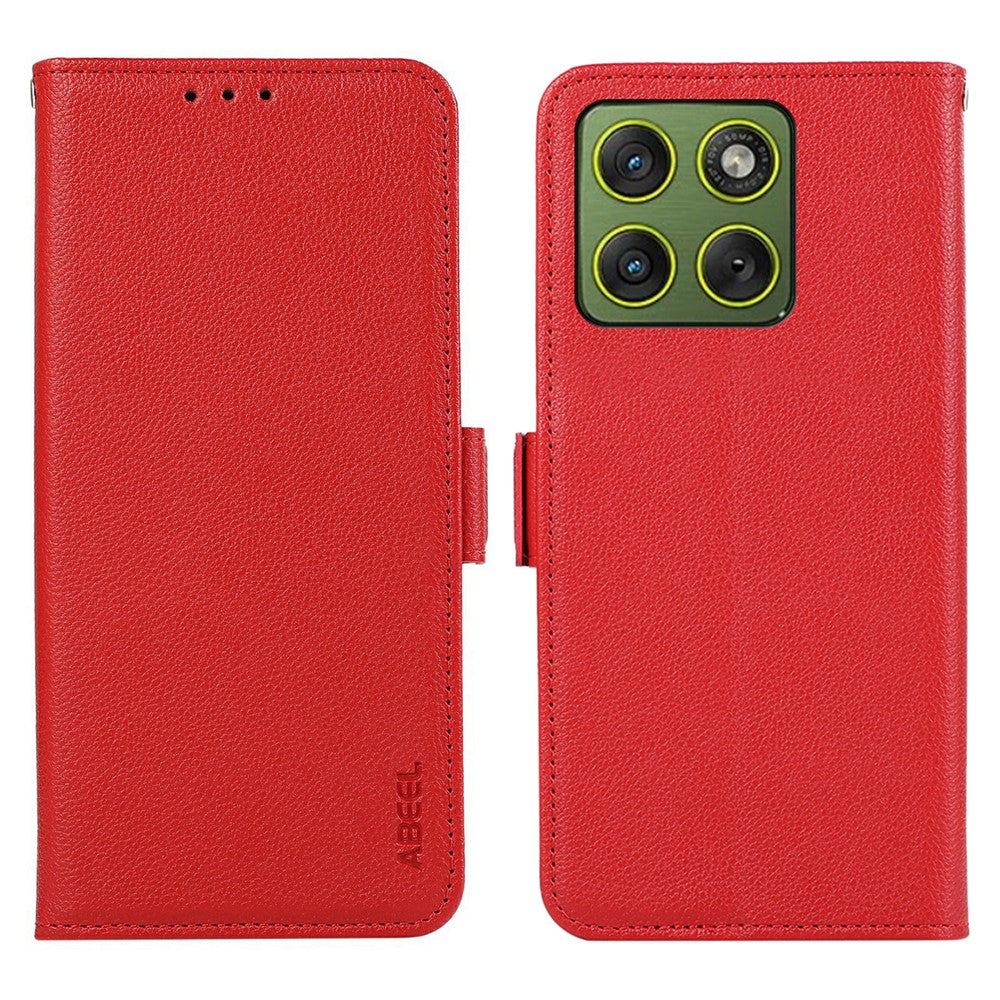 ABEEL For Motorola Edge 70 5G Case Litchi Texture Leather RFID Blocking Phone Cover - Red