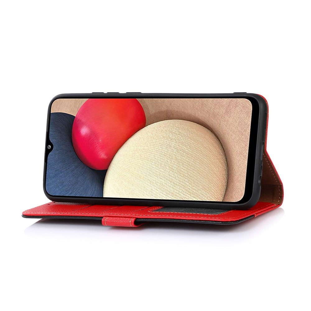 KHAZNEH For Motorola Edge 70 5G Case RFID Blocking Wallet Litchi Texture PU Leather Phone Cover with Strap - Red