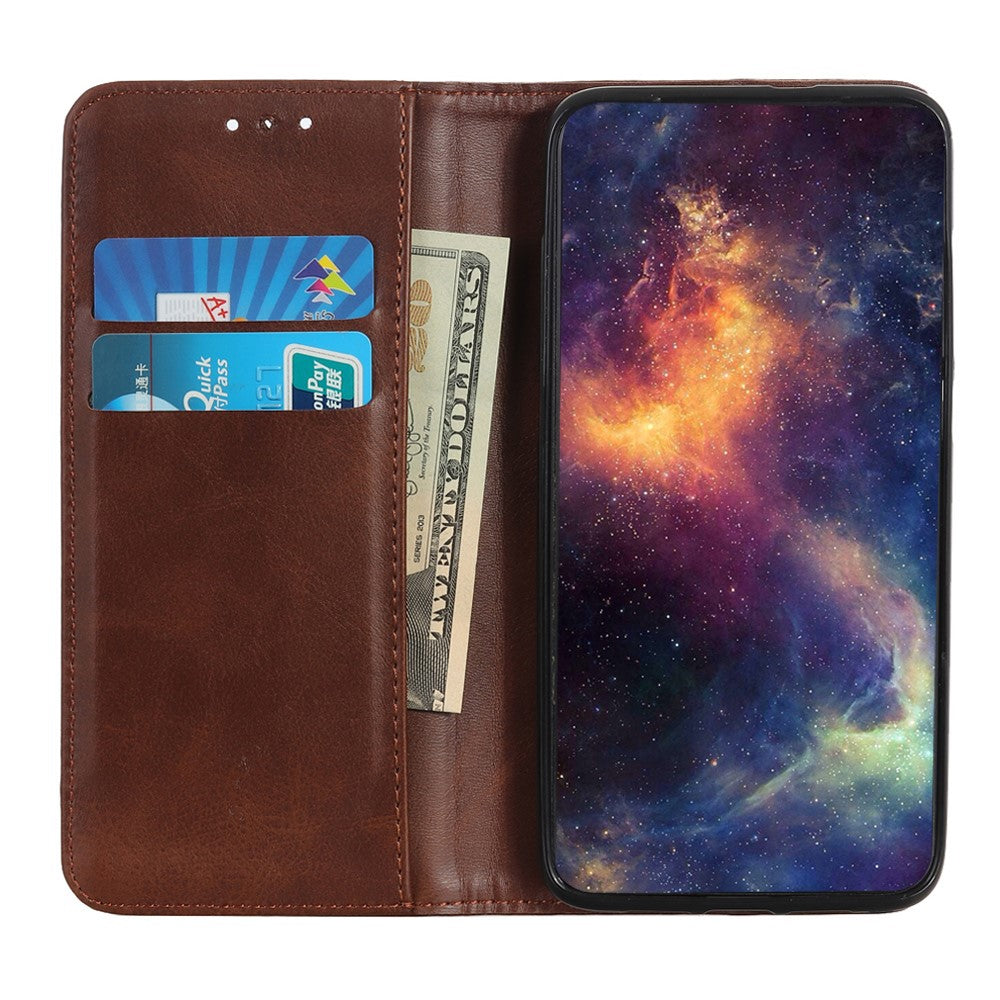 For Motorola Edge 70 5G Case Split Leather Flip Wallet Phone Cover - Coffee