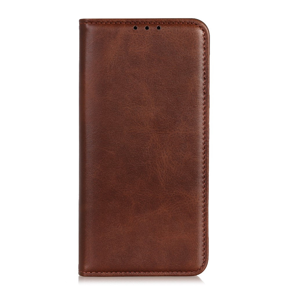 For Motorola Edge 70 5G Case Split Leather Flip Wallet Phone Cover - Coffee