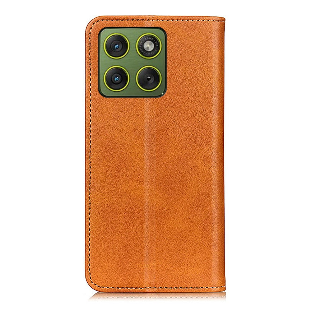 For Motorola Edge 70 5G Case Split Leather Flip Wallet Phone Cover - Brown