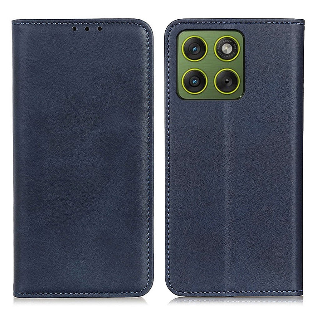 For Motorola Edge 70 5G Case Split Leather Flip Wallet Phone Cover - Blue