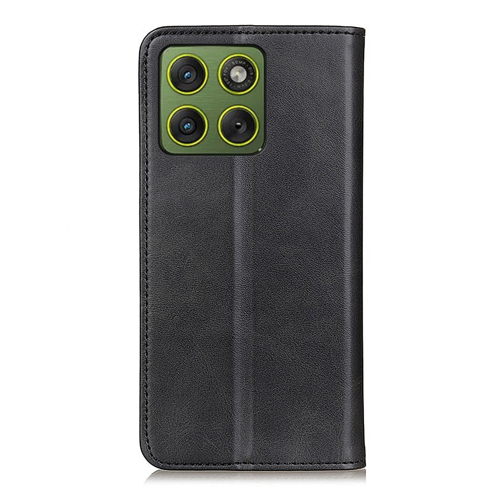 For Motorola Edge 70 5G Case Split Leather Flip Wallet Phone Cover - Black