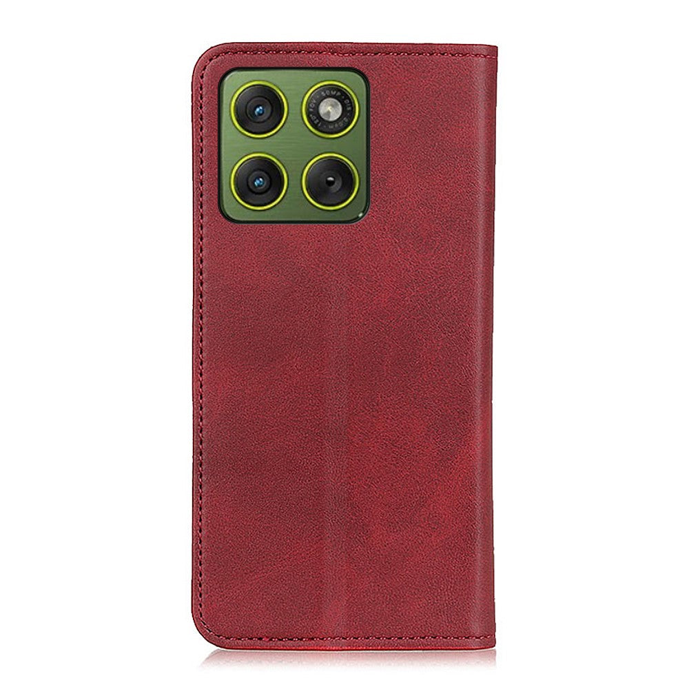 For Motorola Edge 70 5G Case Split Leather Flip Wallet Phone Cover - Red