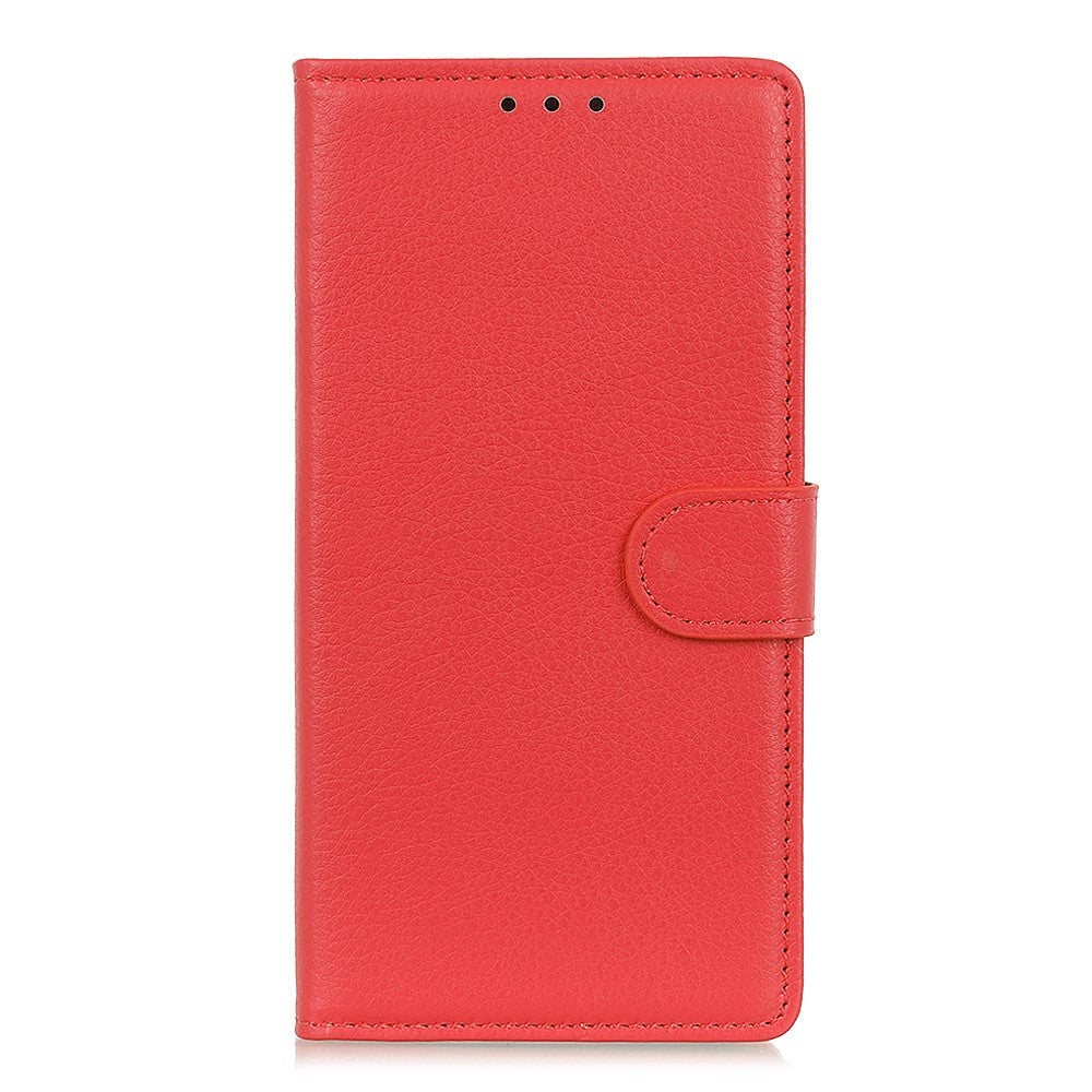 For Motorola Edge 70 5G Wallet Case PU Leather Phone Cover Litchi Texture - Red