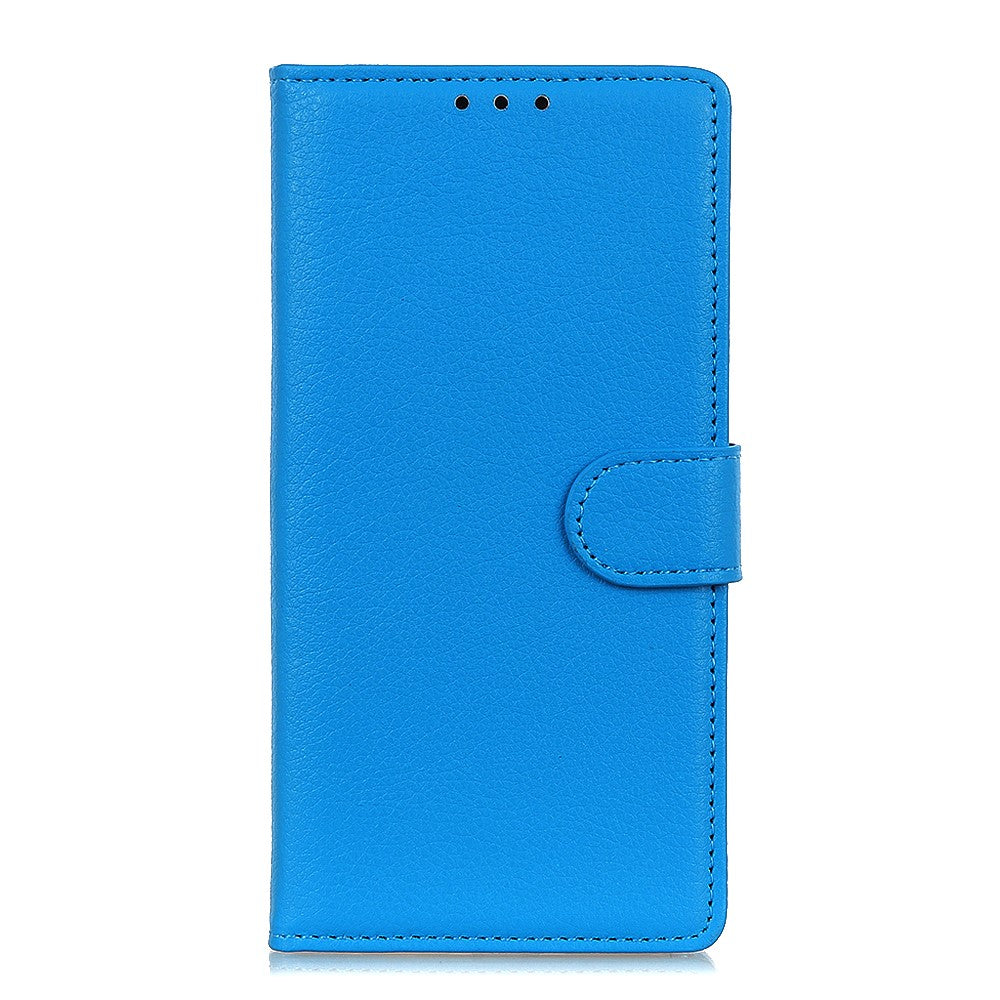 For Motorola Edge 70 5G Wallet Case PU Leather Phone Cover Litchi Texture - Blue