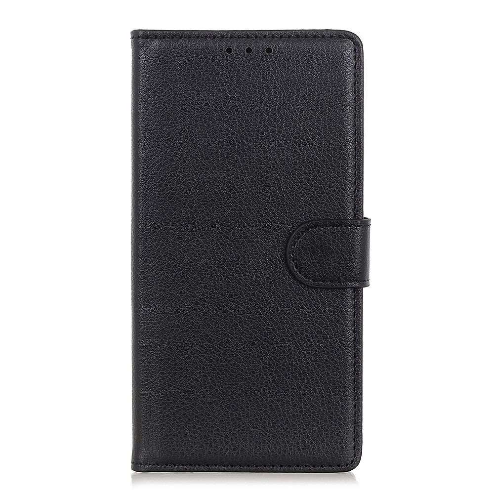 For Motorola Edge 70 5G Wallet Case PU Leather Phone Cover Litchi Texture - Black