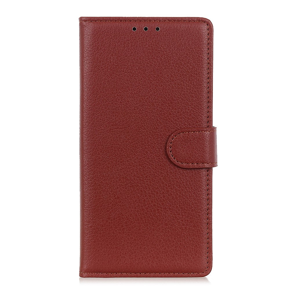 For Motorola Edge 70 5G Wallet Case PU Leather Phone Cover Litchi Texture - Brown