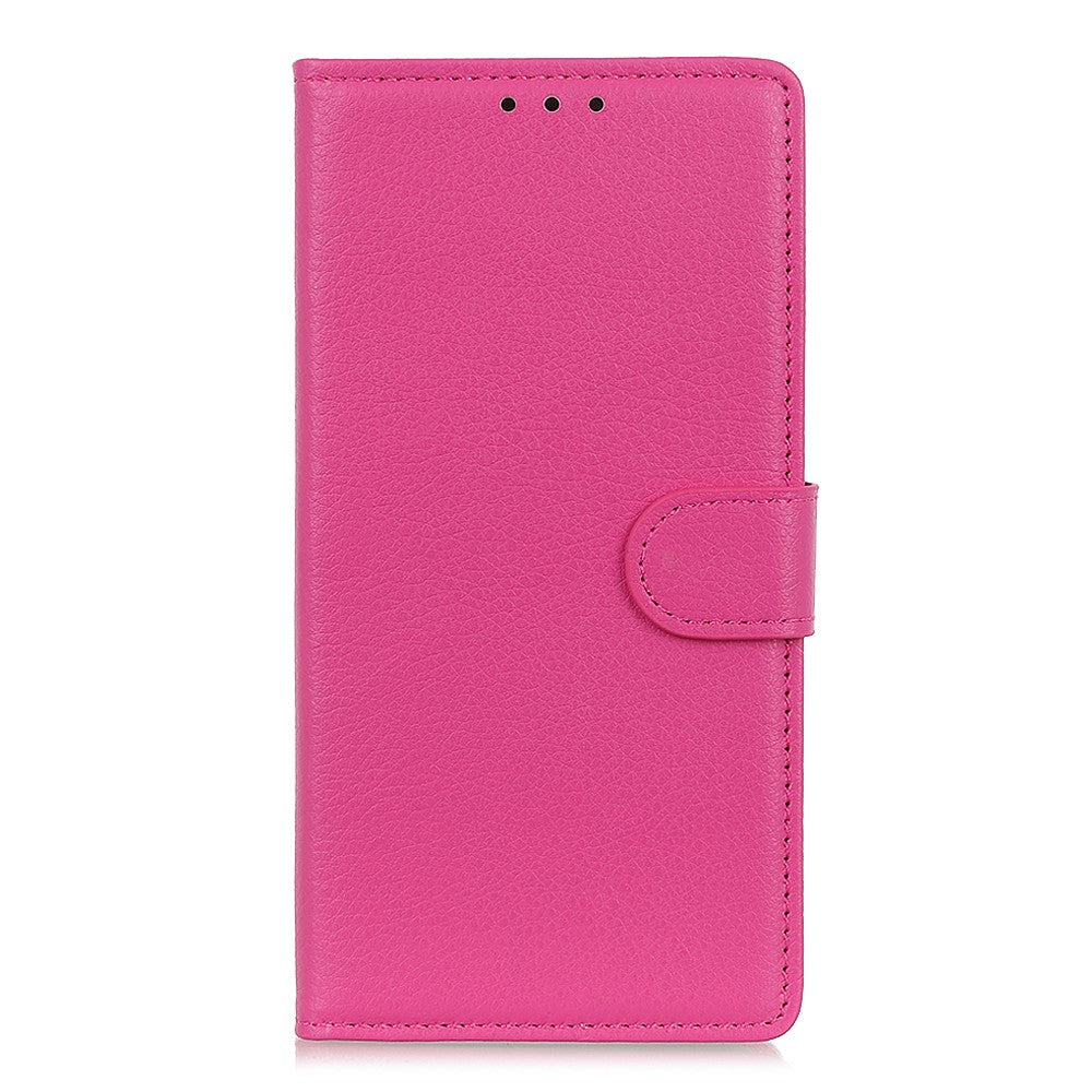 For Motorola Edge 70 5G Wallet Case PU Leather Phone Cover Litchi Texture - Rose