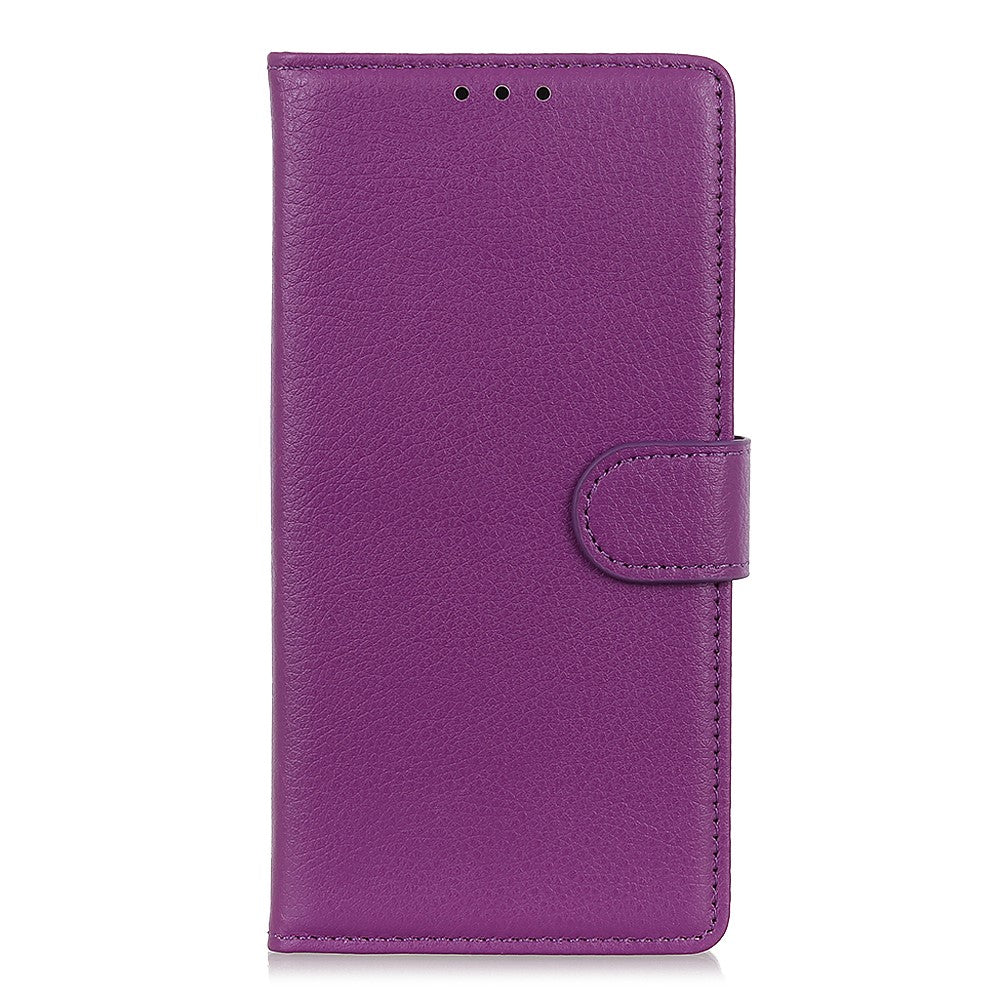 For Motorola Edge 70 5G Wallet Case PU Leather Phone Cover Litchi Texture - Purple