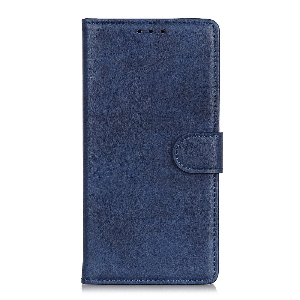 For Motorola Edge 70 5G Case Cowhide Texture Leather Wallet Stand Phone Cover - Blue