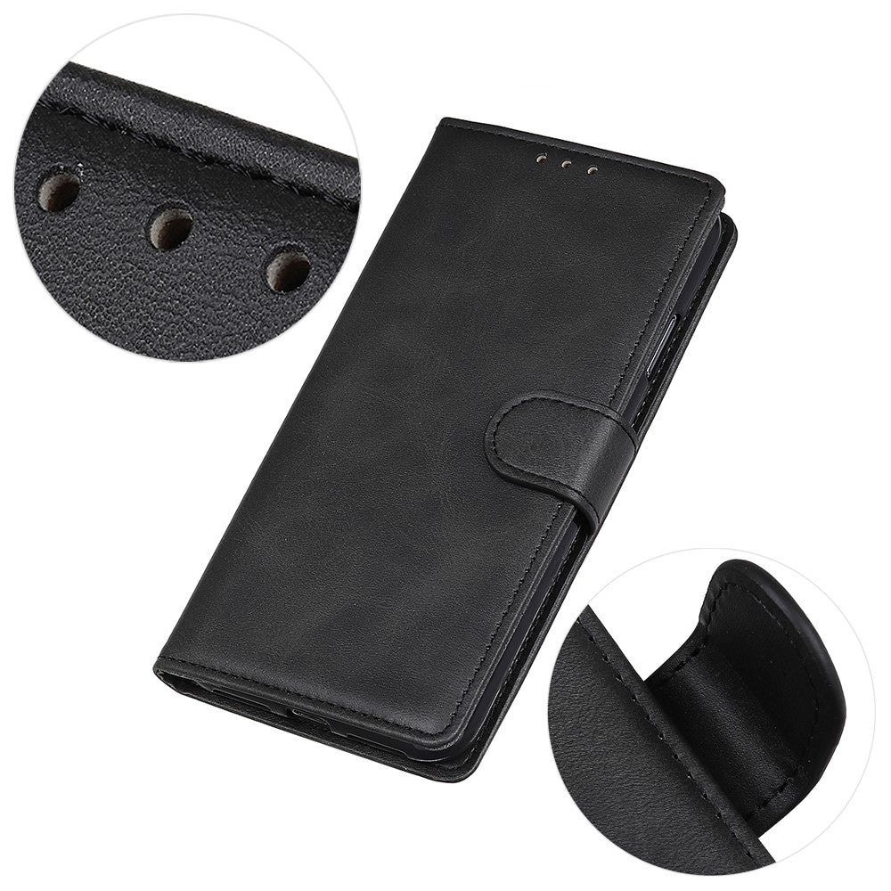 For Motorola Edge 70 5G Case Cowhide Texture Leather Wallet Stand Phone Cover - Black