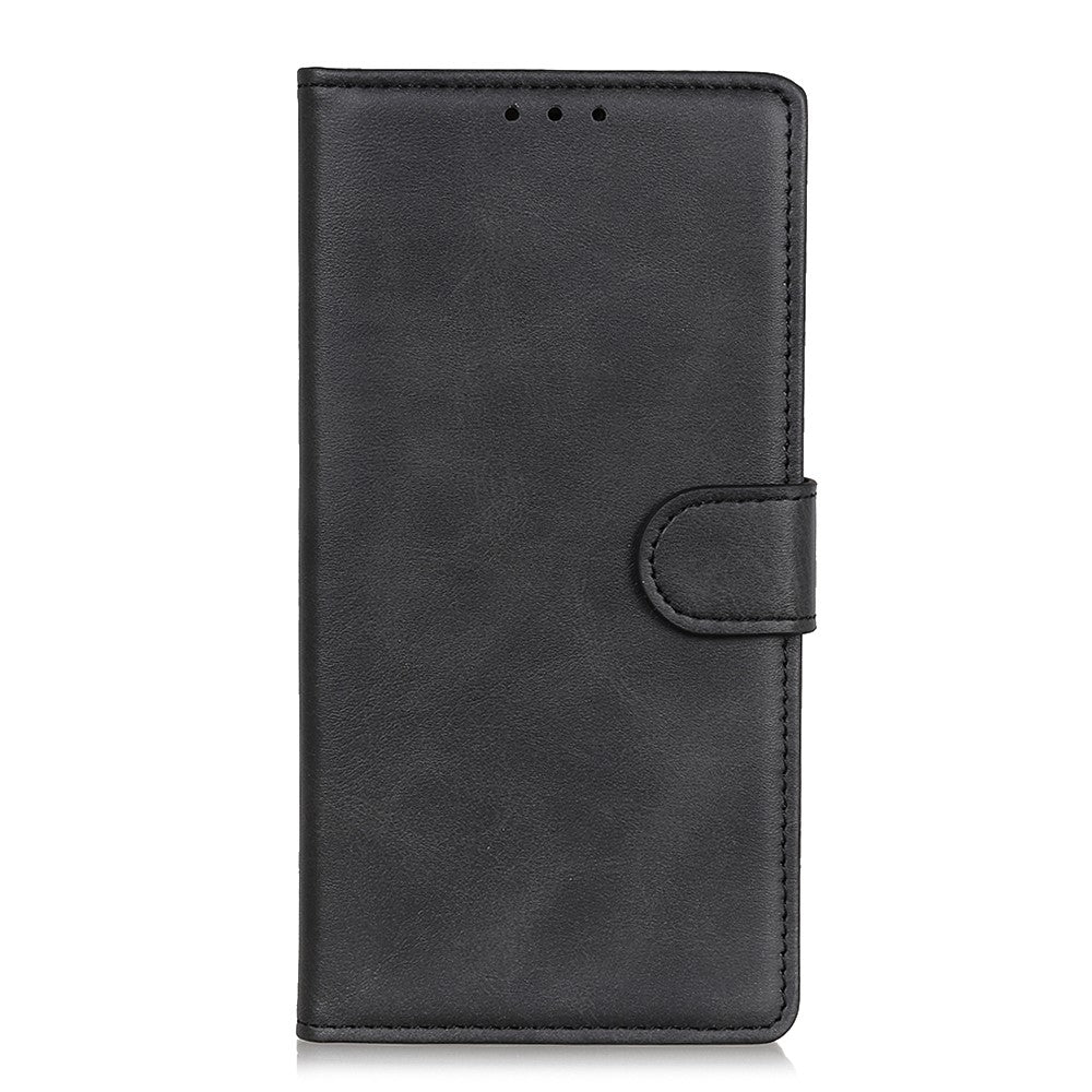 For Motorola Edge 70 5G Case Cowhide Texture Leather Wallet Stand Phone Cover - Black