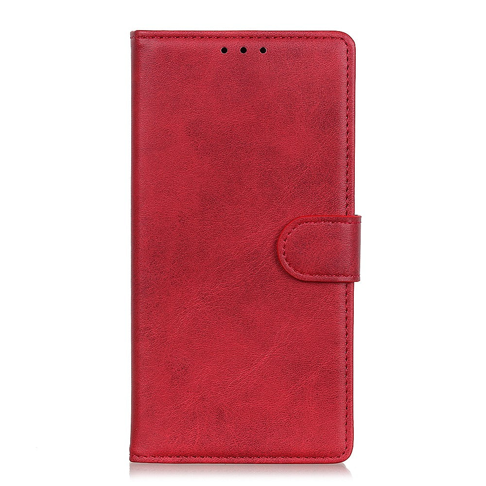 For Motorola Edge 70 5G Case Cowhide Texture Leather Wallet Stand Phone Cover - Red