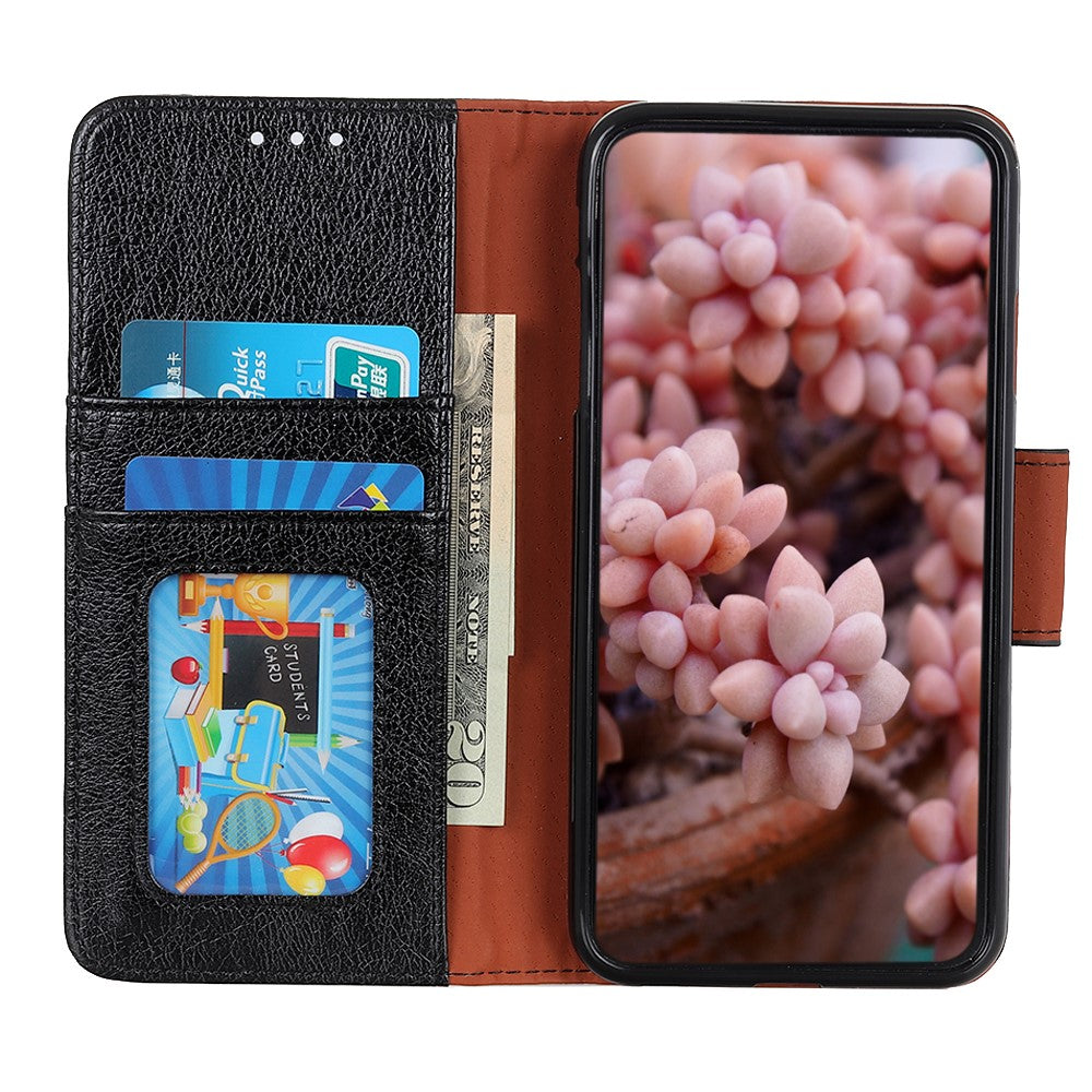 For Motorola Edge 70 5G Case Nappa Texture Split Leather Wallet Phone Cover - Black