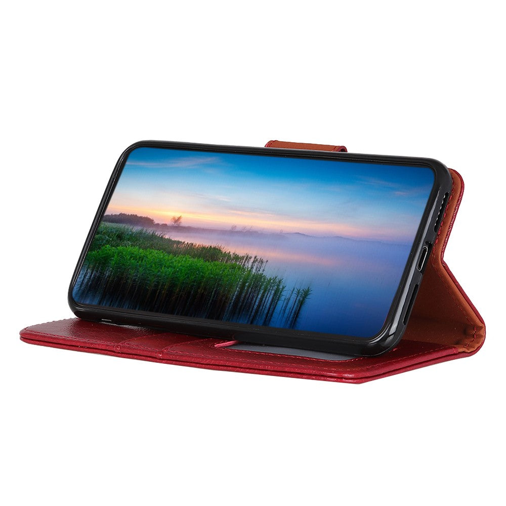For Motorola Edge 70 5G Case Nappa Texture Split Leather Wallet Phone Cover - Red