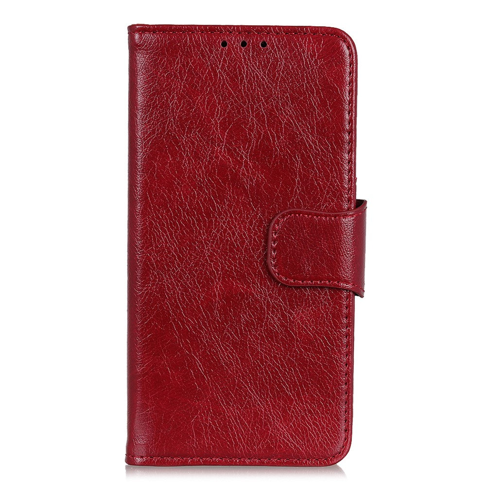 For Motorola Edge 70 5G Case Nappa Texture Split Leather Wallet Phone Cover - Red