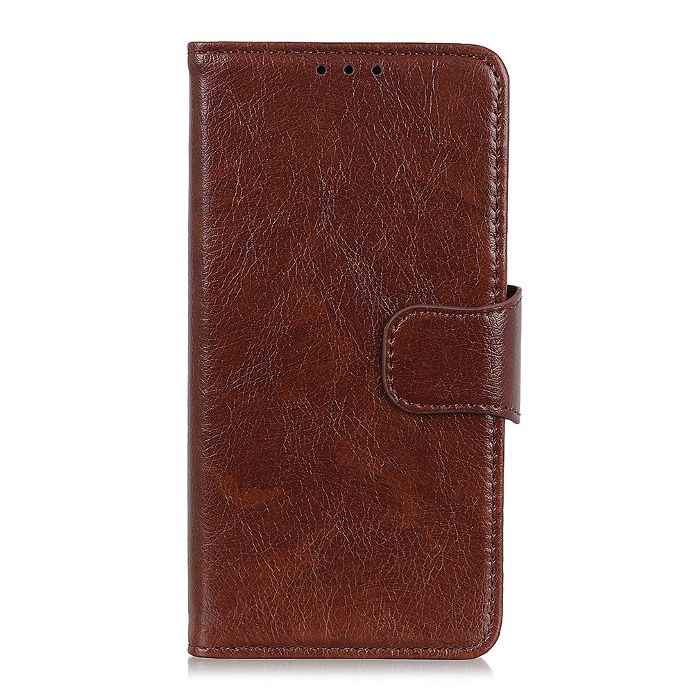 For Motorola Edge 70 5G Case Nappa Texture Split Leather Wallet Phone Cover - Brown