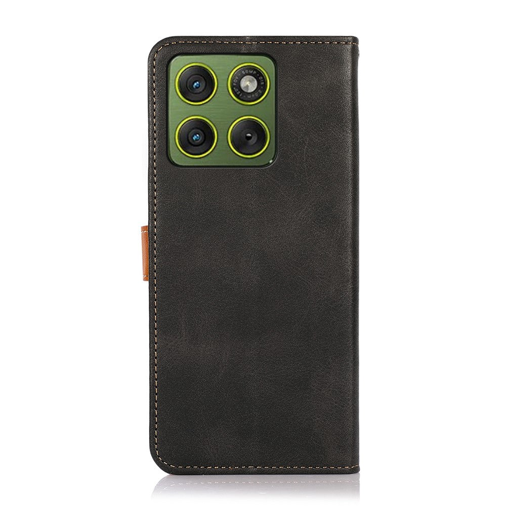 KHAZNEH For Motorola Edge 70 5G Wallet Phone Case Stand Leather Flip Cover - Black