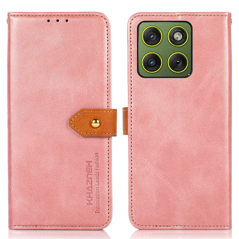 KHAZNEH For Motorola Edge 70 5G Wallet Phone Case Stand Leather Flip Cover - Rose Gold