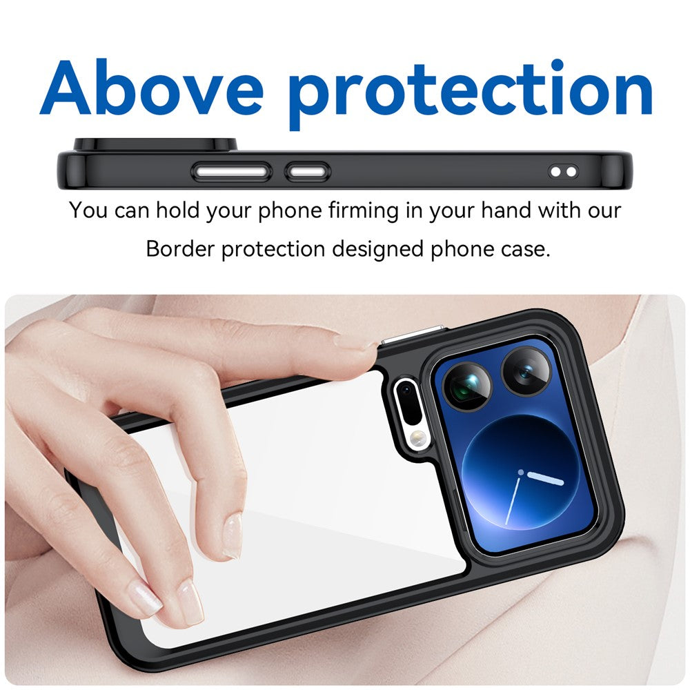 For Xiaomi 17 Pro Max Case TPU + Acrylic Protective Clear Phone Cover - Black
