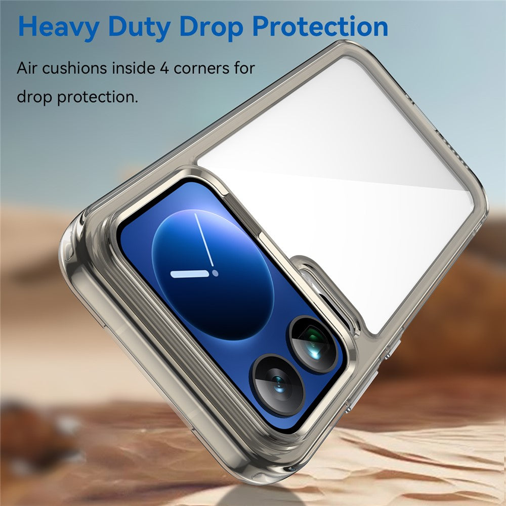 For Xiaomi 17 Pro Max Case TPU + Acrylic Protective Clear Phone Cover - Transparent Grey