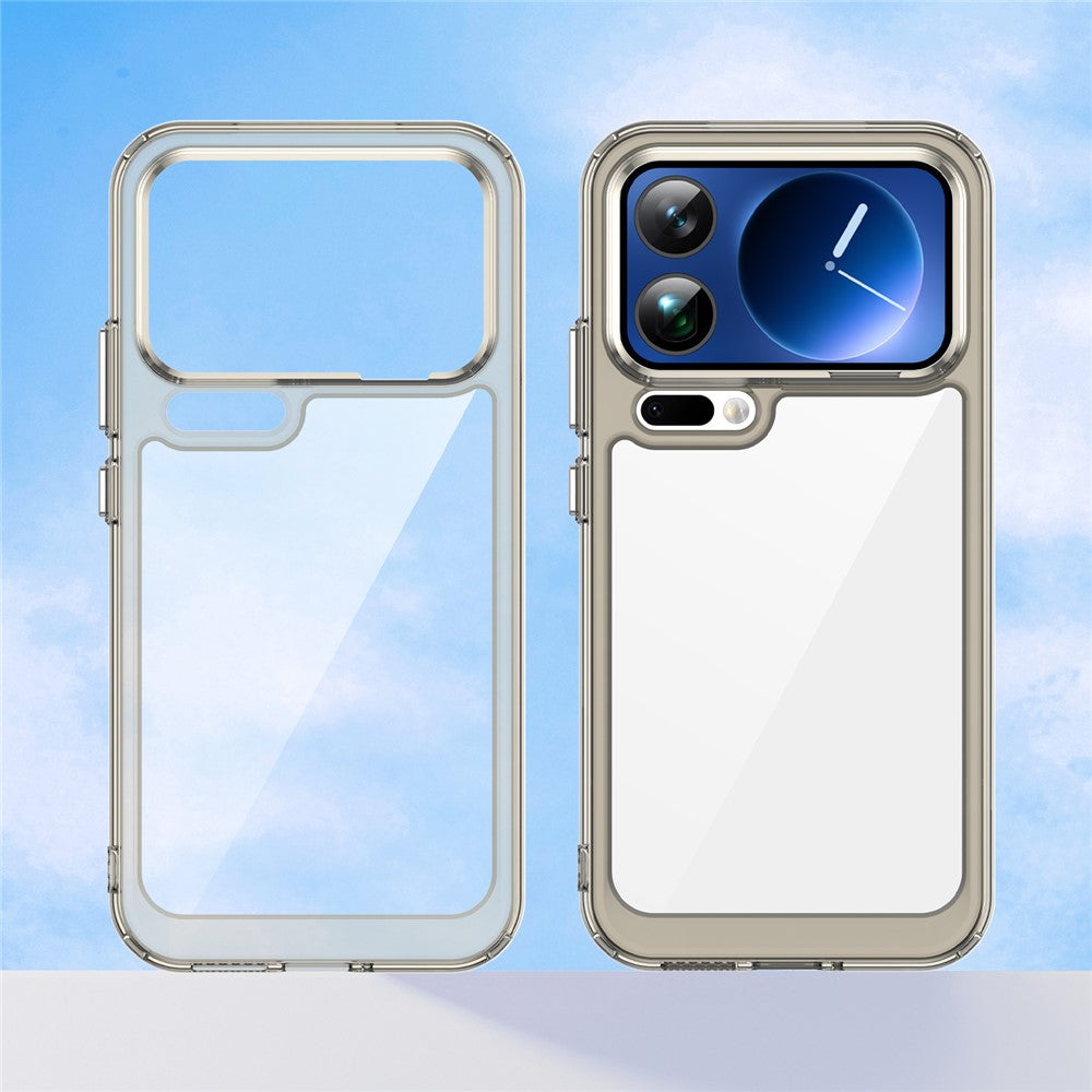 For Xiaomi 17 Pro Max Case TPU + Acrylic Protective Clear Phone Cover - Transparent Grey