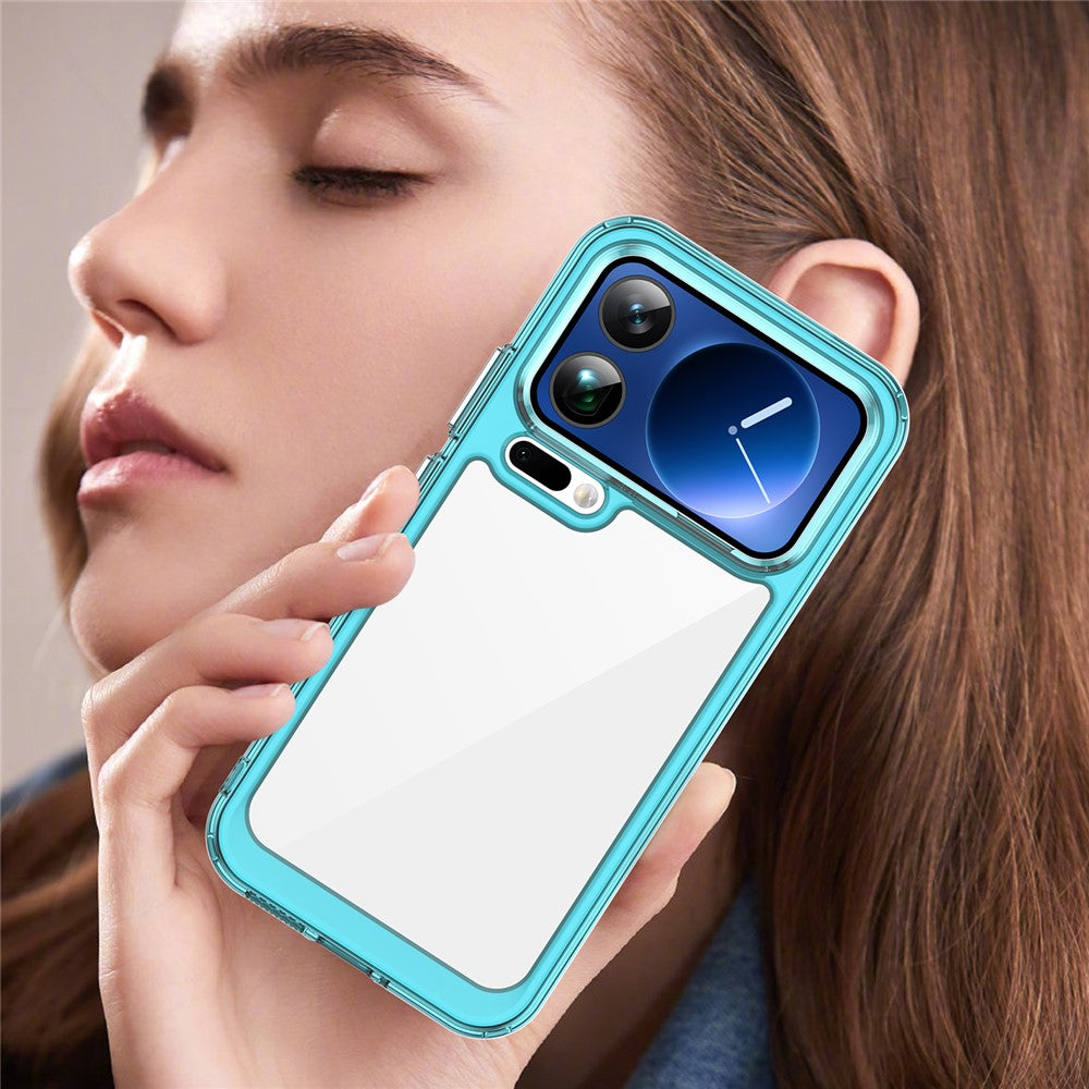 For Xiaomi 17 Pro Max Case TPU + Acrylic Protective Clear Phone Cover - Transparent Blue