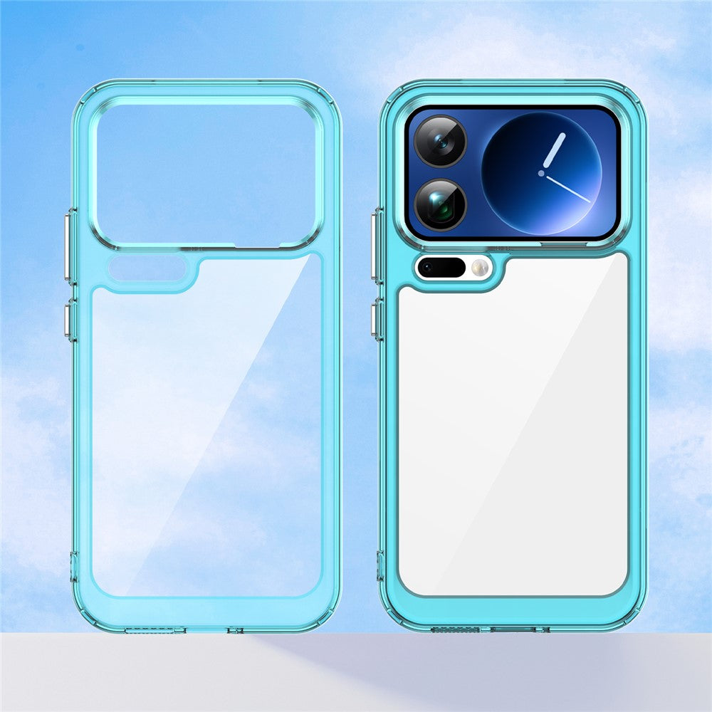 For Xiaomi 17 Pro Max Case TPU + Acrylic Protective Clear Phone Cover - Transparent Blue