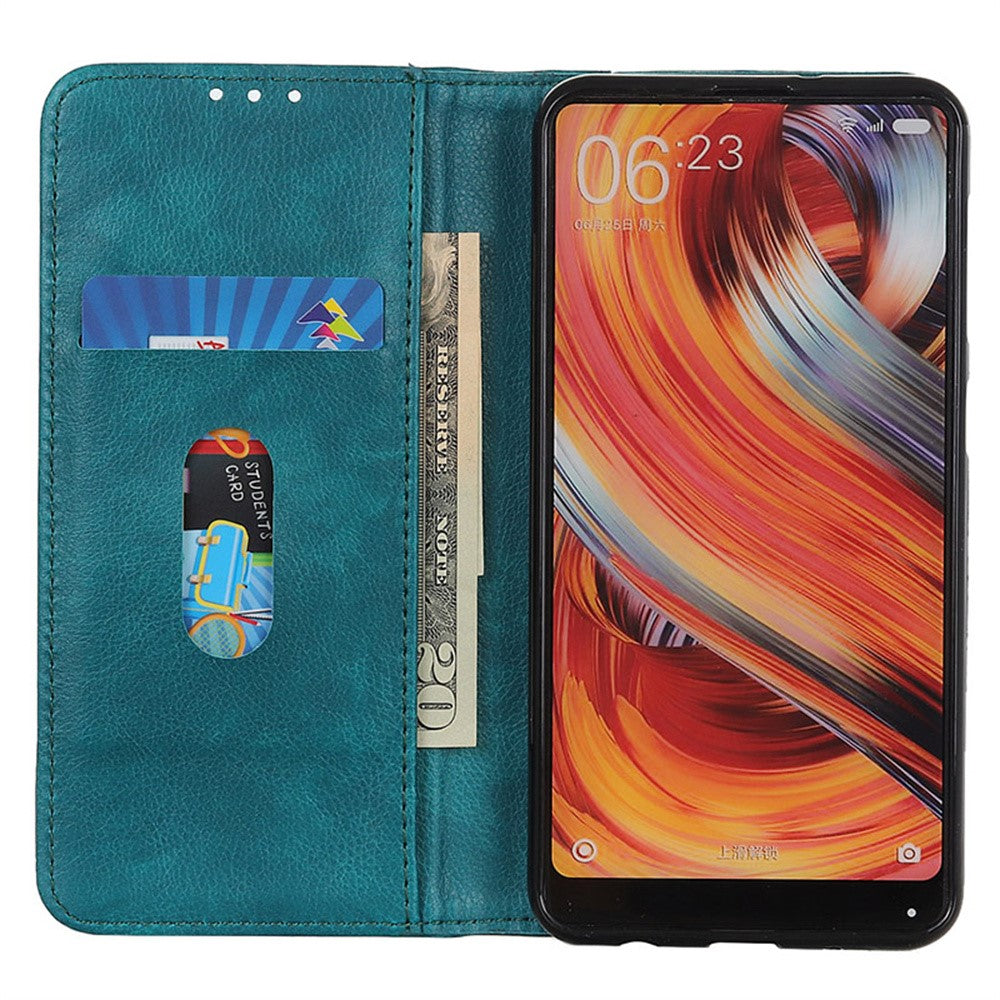 For Motorola Edge 70 5G Stand Case Split Leather Litchi Texture Wallet Phone Cover - Green