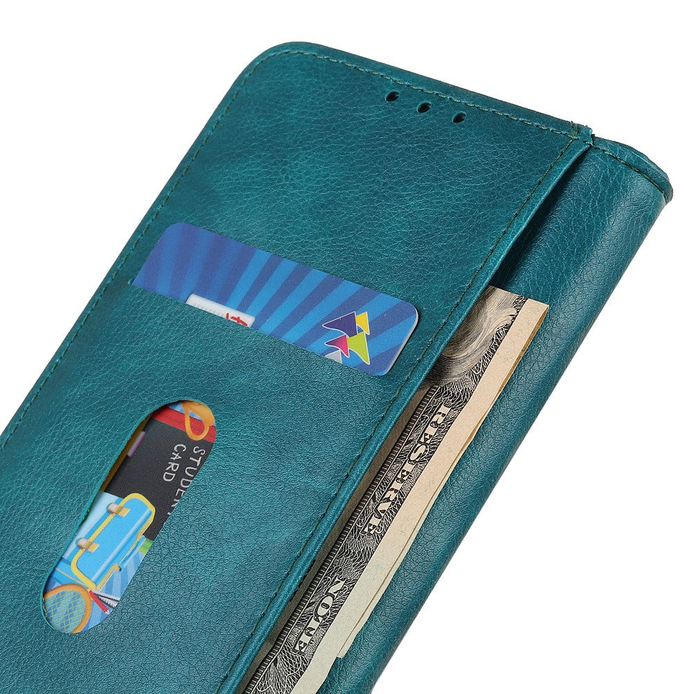 For Motorola Edge 70 5G Stand Case Split Leather Litchi Texture Wallet Phone Cover - Green