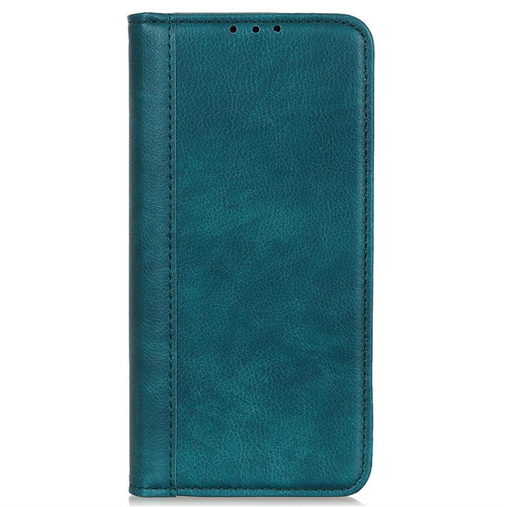 For Motorola Edge 70 5G Stand Case Split Leather Litchi Texture Wallet Phone Cover - Green