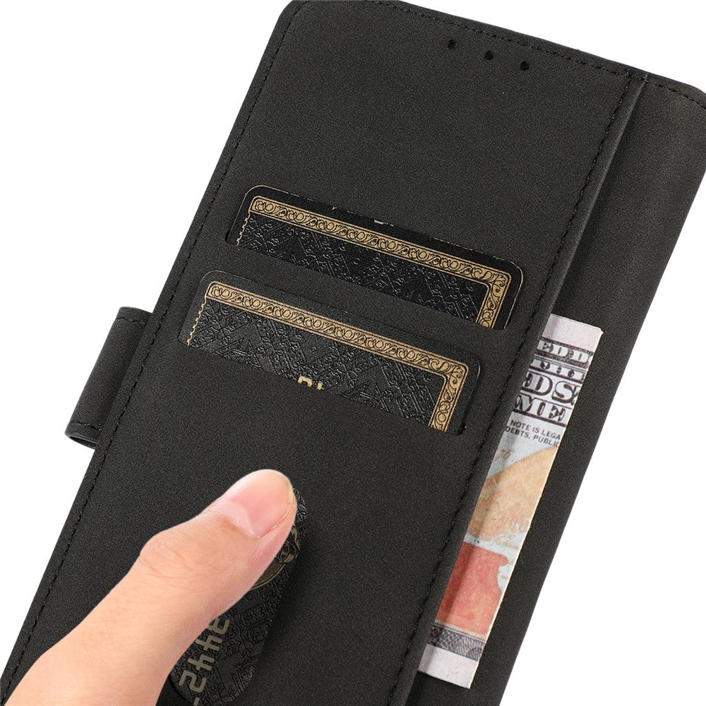 KHAZNEH For Motorola Edge 70 5G Case Anti Scratch PU Leather Wallet Stand Phone Cover - Black