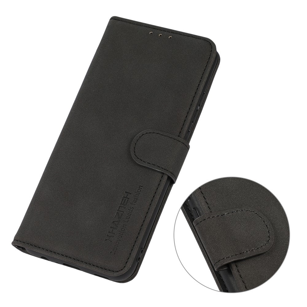 KHAZNEH For Motorola Edge 70 5G Case Anti Scratch PU Leather Wallet Stand Phone Cover - Black