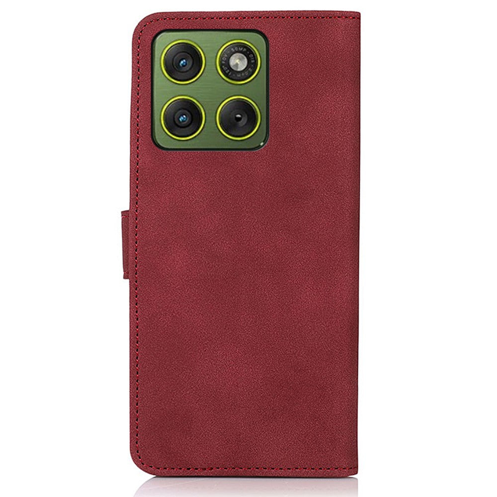 KHAZNEH For Motorola Edge 70 5G Case Anti Scratch PU Leather Wallet Stand Phone Cover - Red